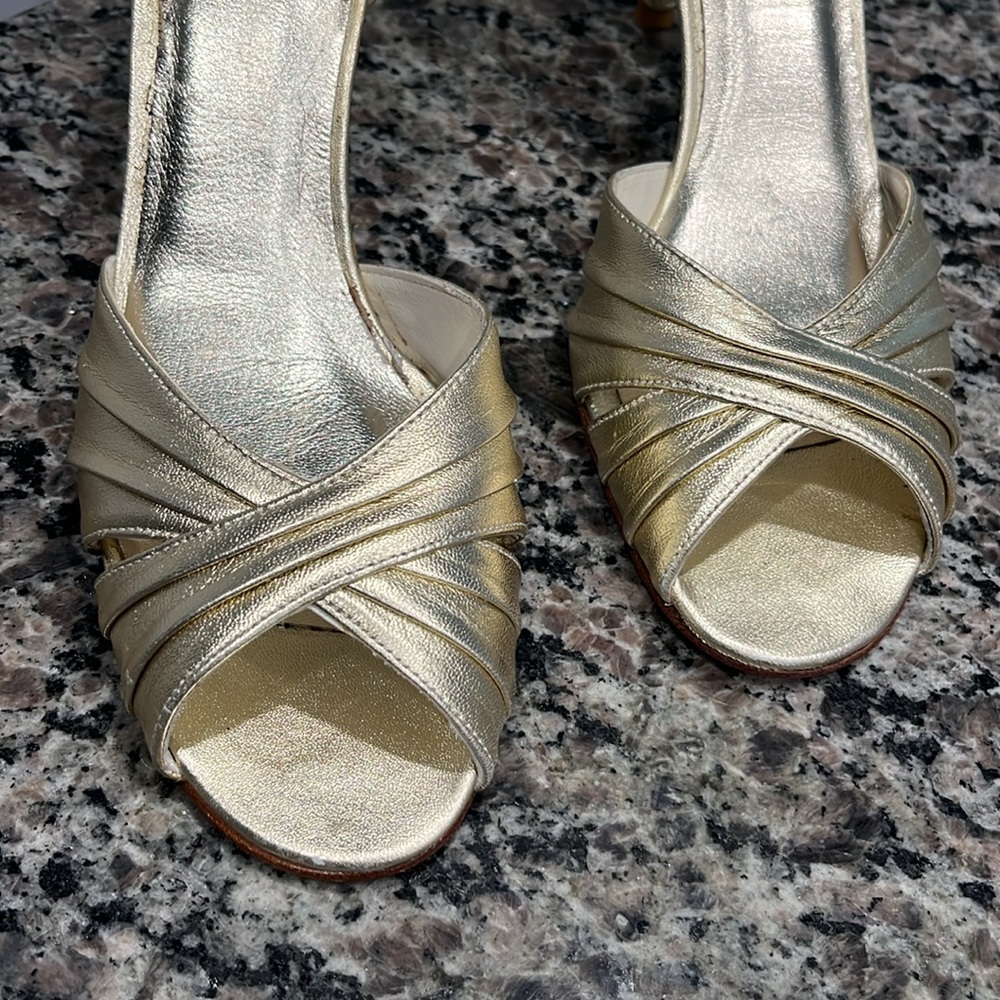 Stuart Weitzman Gold Heels - image 4